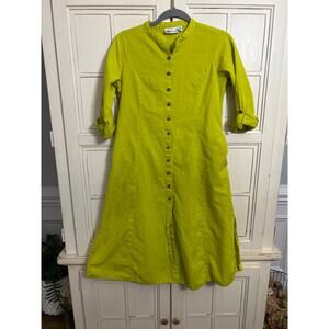 West side size medium bright green Kurta dress  cotton linen blend